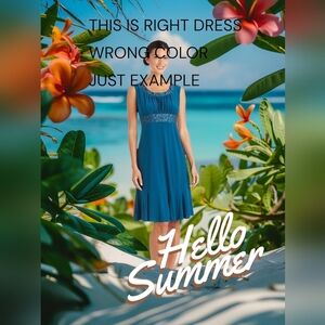 R&M Richards Blue Sleeveless Midi Dress Fit & Flare